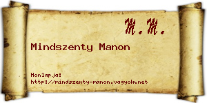 Mindszenty Manon névjegykártya
